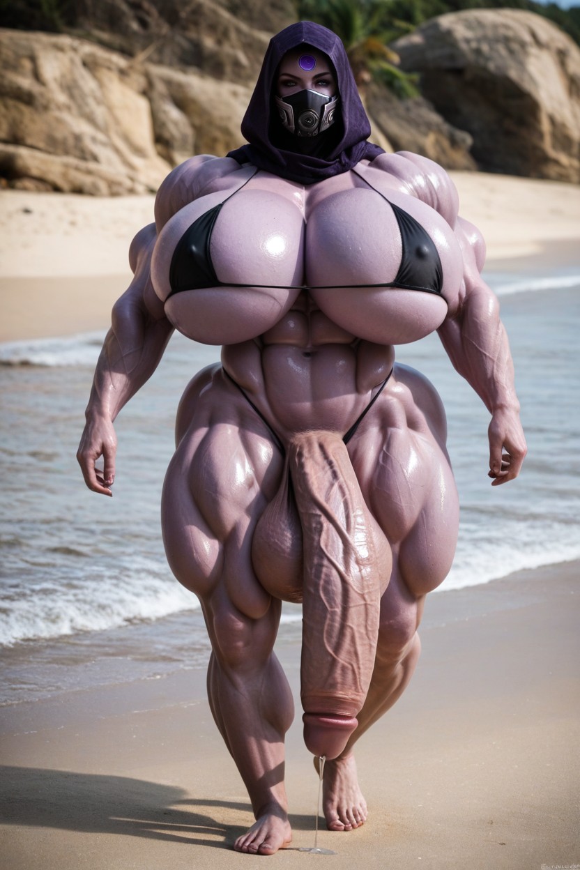 Asian, Walking, Gigantic Testicles Shemale AI Porn