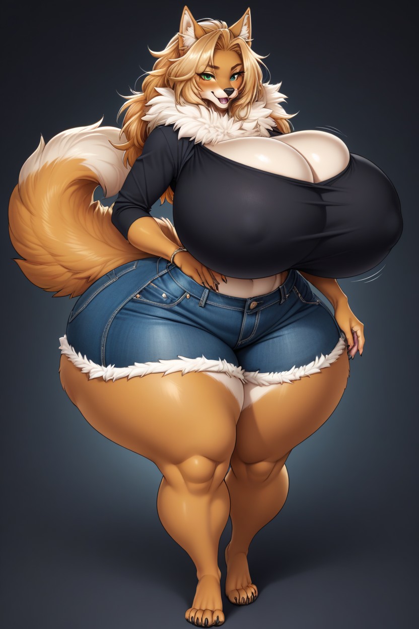 Gigantic Breasts, Gigantic Breasts, Full Butt Furry AI Porn