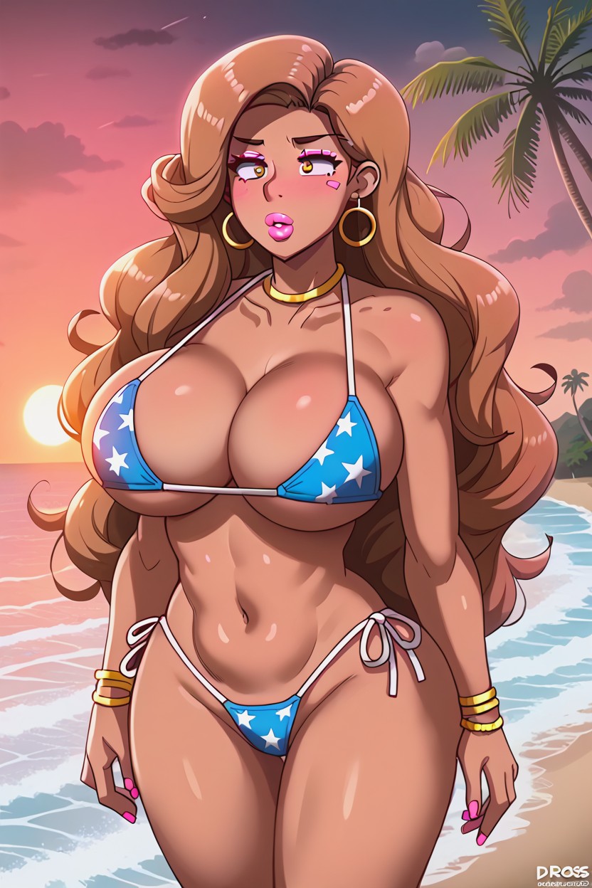 Palm Trees, Bimbo, Clouds Hentai AI Porn