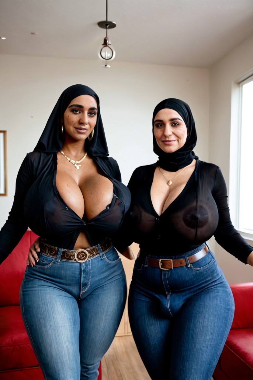 Earrings, Freckles, Ruthie Breasts Tits Shemale AI Porn