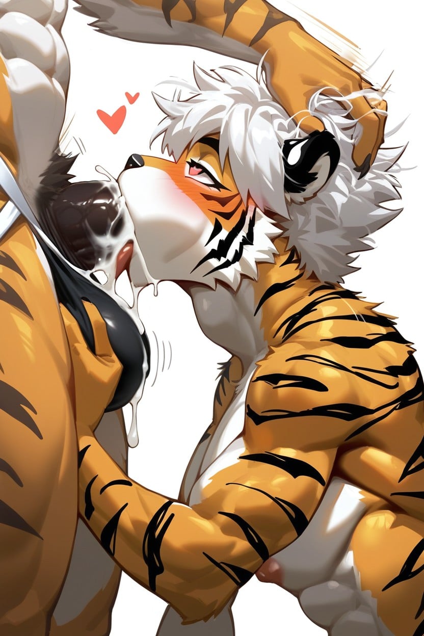 Movement Lines, Striped Body, Detailed Furry AI Porn