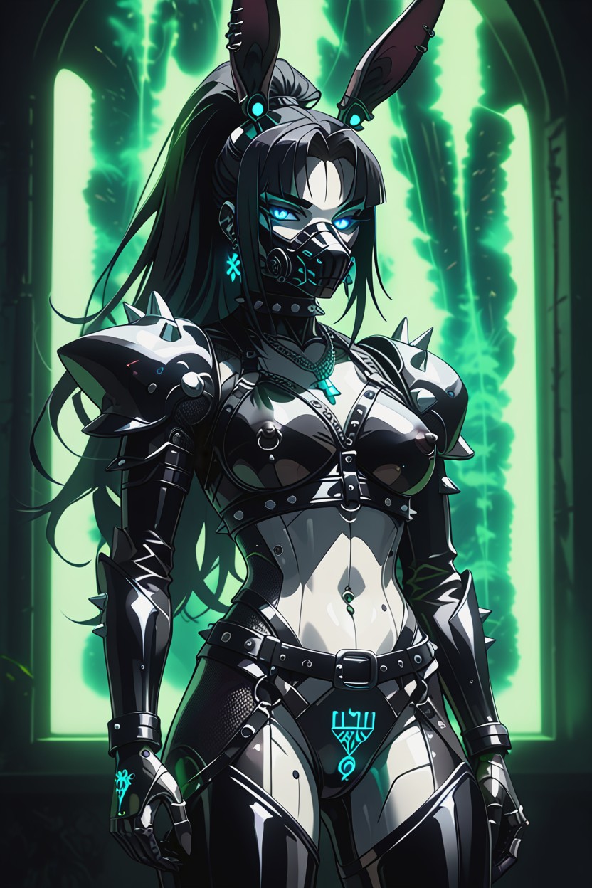 ハイ・ポニーテール, Black-haired, Tall ファーリーAIポルノ