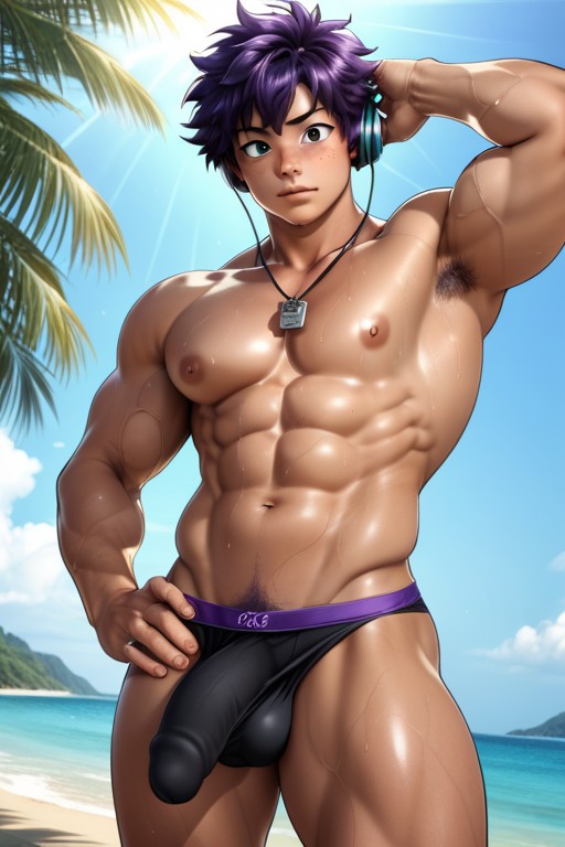 Front View, Bangs, Hands On Hips AI Gay Porn