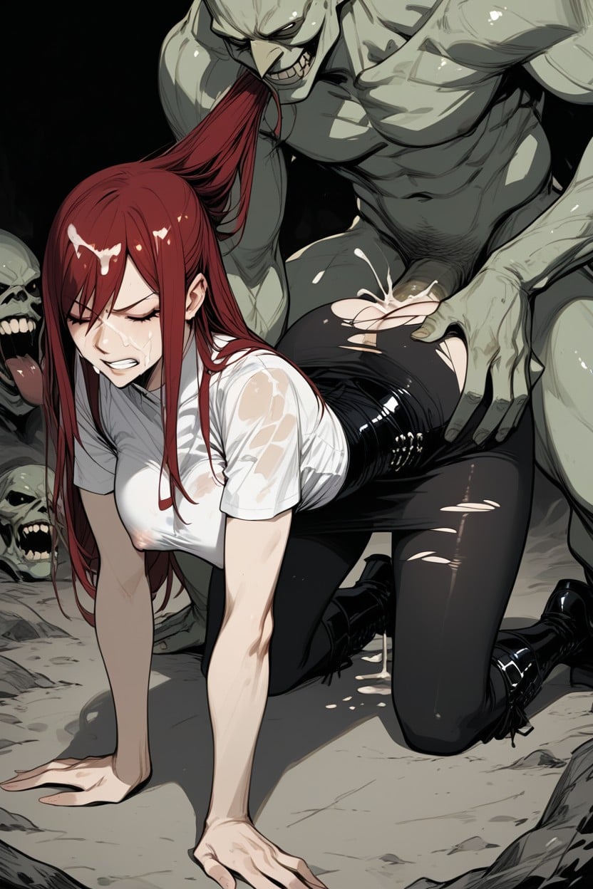 Black Long Boots, Bending Over, Black Skirt Hentai AI Porn