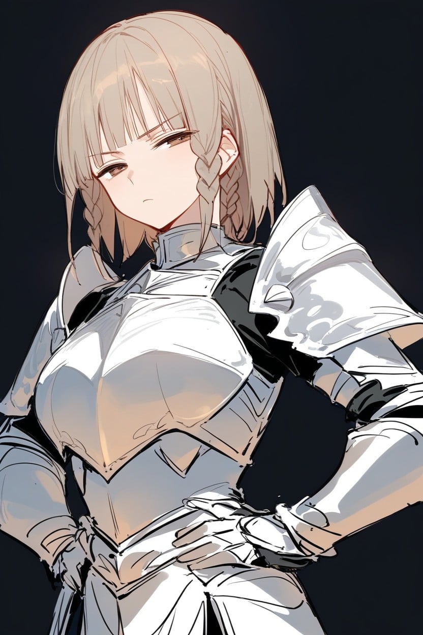 Sized Body, Pretty Face Knight, Standing Hentai AI Porn