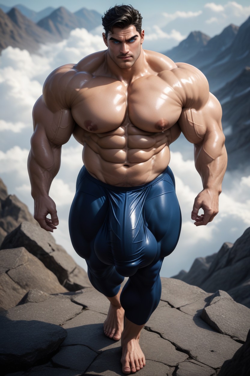 Hyper Cock, Huge Round Pecs, Huge Muscles AI Gay Porn