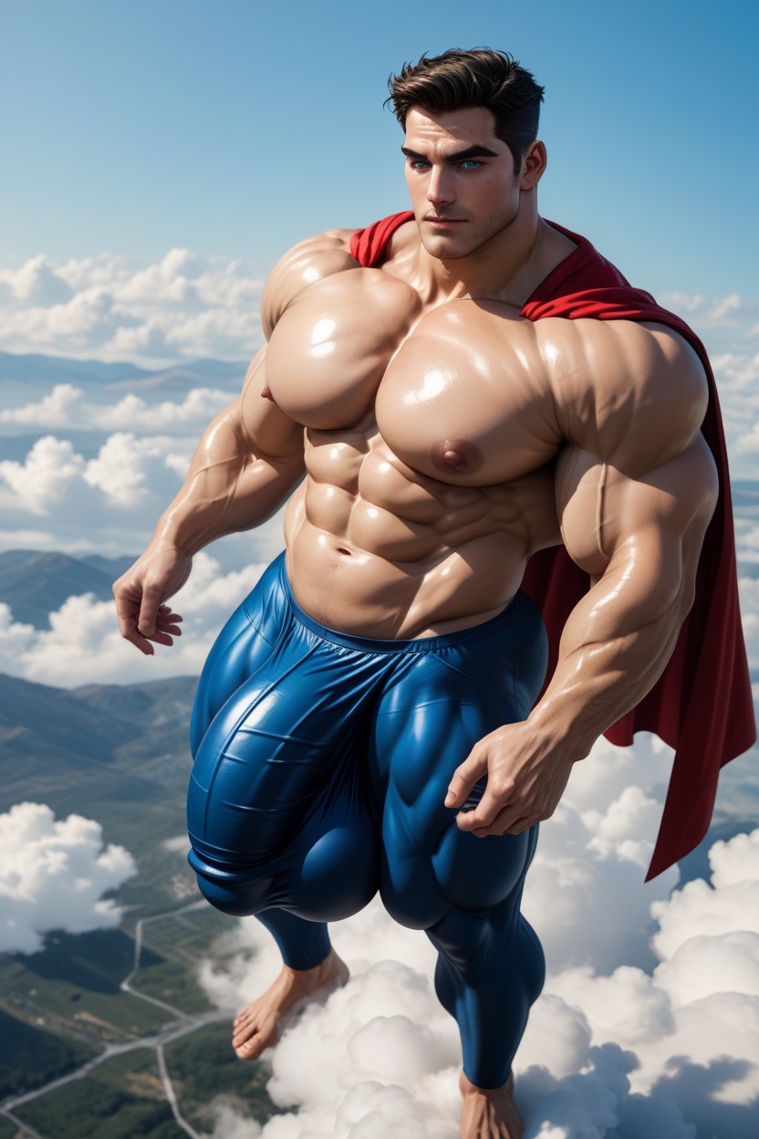 Broad Shoulders, Bulky Abs, Thick Abs Belly AI Gay Porn