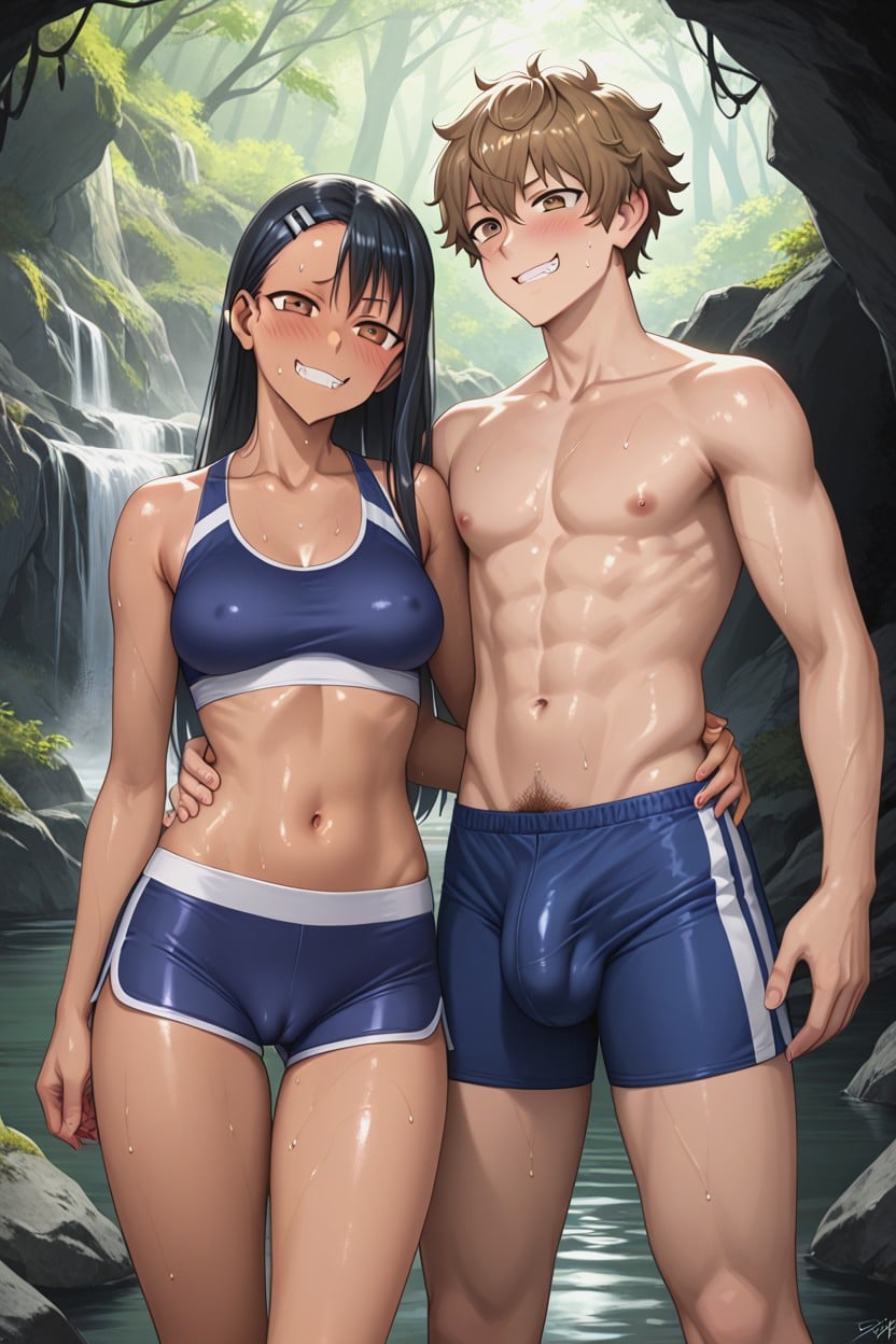 Couple, Hiking Clothes, Naked Torso Hentai AI Porn