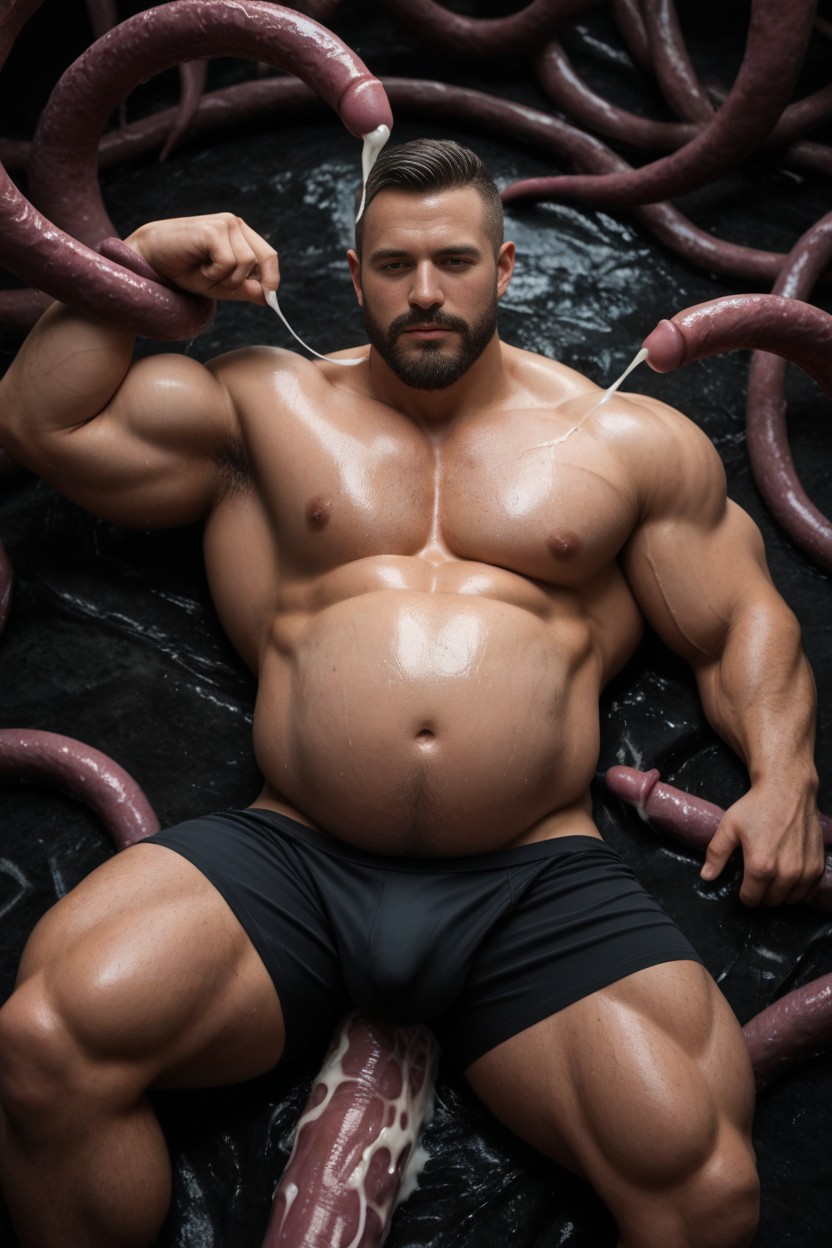 Muscular, Muscular Stomach Deformation, Large AI Gay Porn