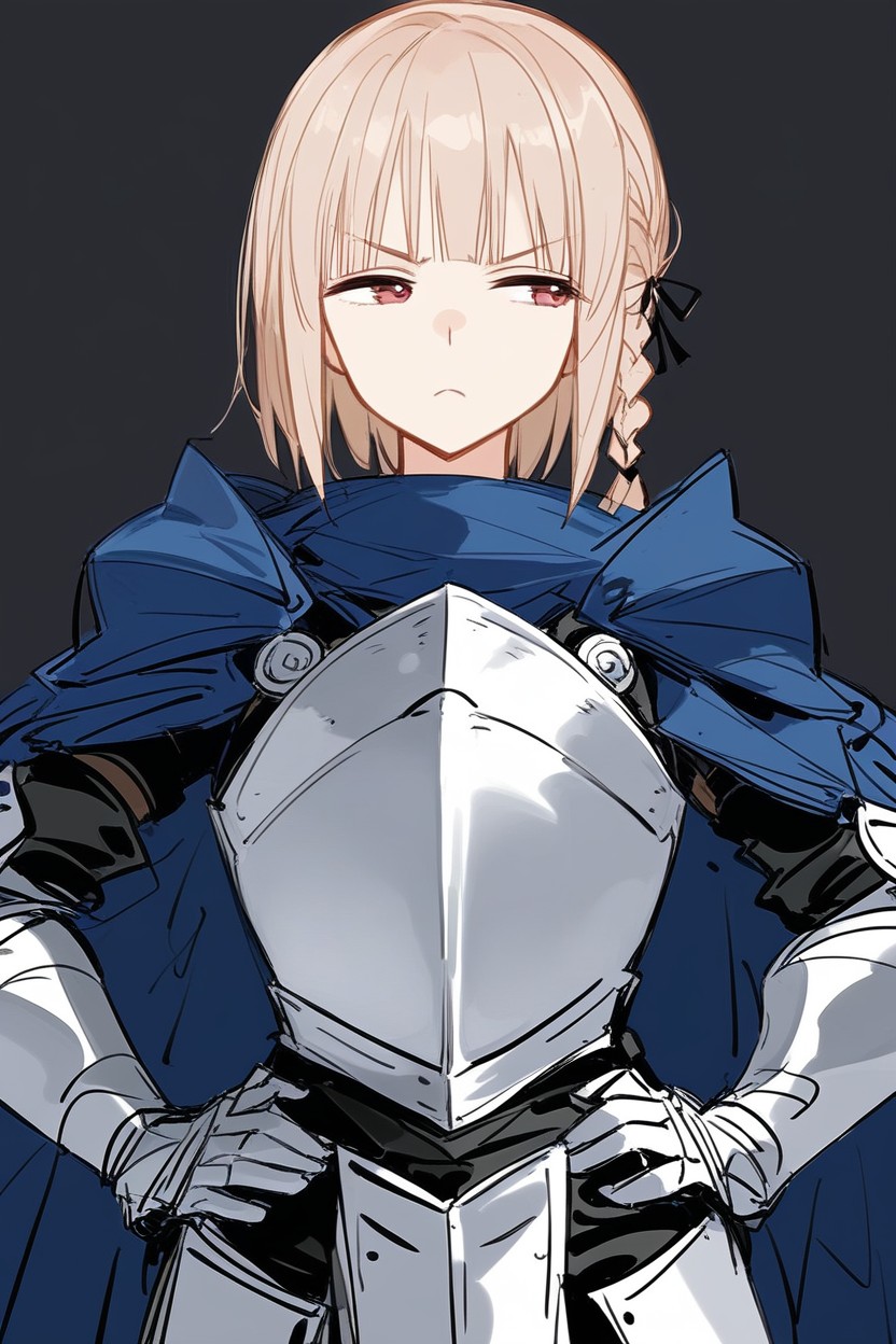 Proud Knight, White Armor, Looking Away Hentai AI Porn