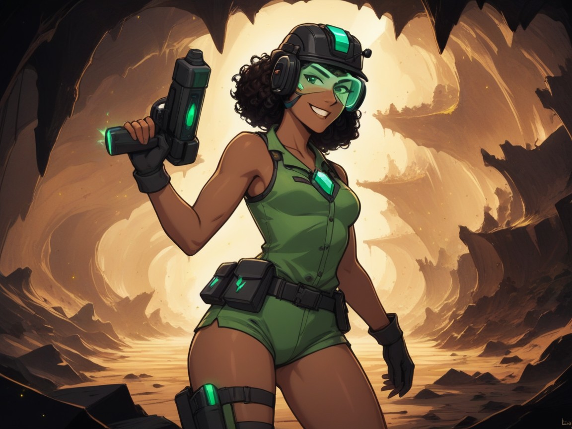 Modern Setting, Miner Helmet, Chest And Hips Proportionate Porno latina IA