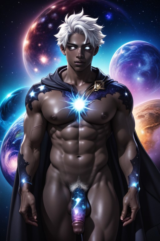 In Space, Wearing A Cape, Fit Body AI Gay Porn