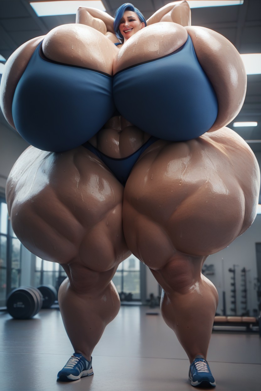 Blue Sport Bra, Standing, Standing Hentai AI Porn