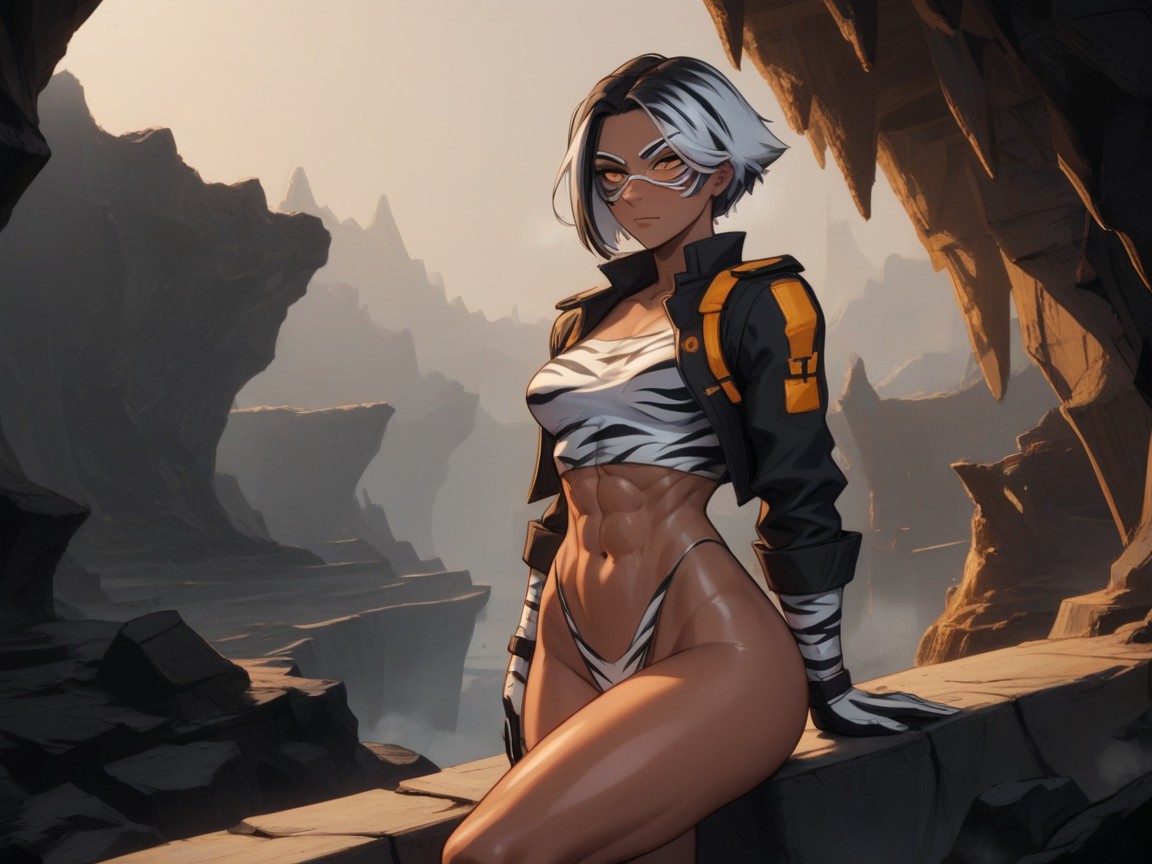 Security, Squared Torso, Reinforced Gloves Latina AI Porn