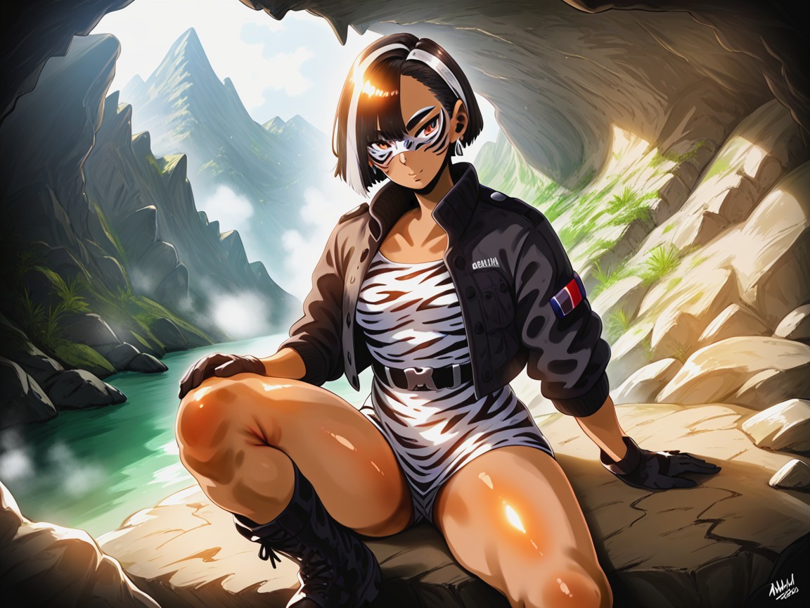 1 Person, Bobcut, Oiled Skin Hentai AI Porn