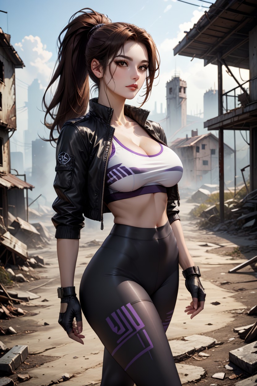 Brunette, Apocalyptic, Big Breast Hentai AI Porn