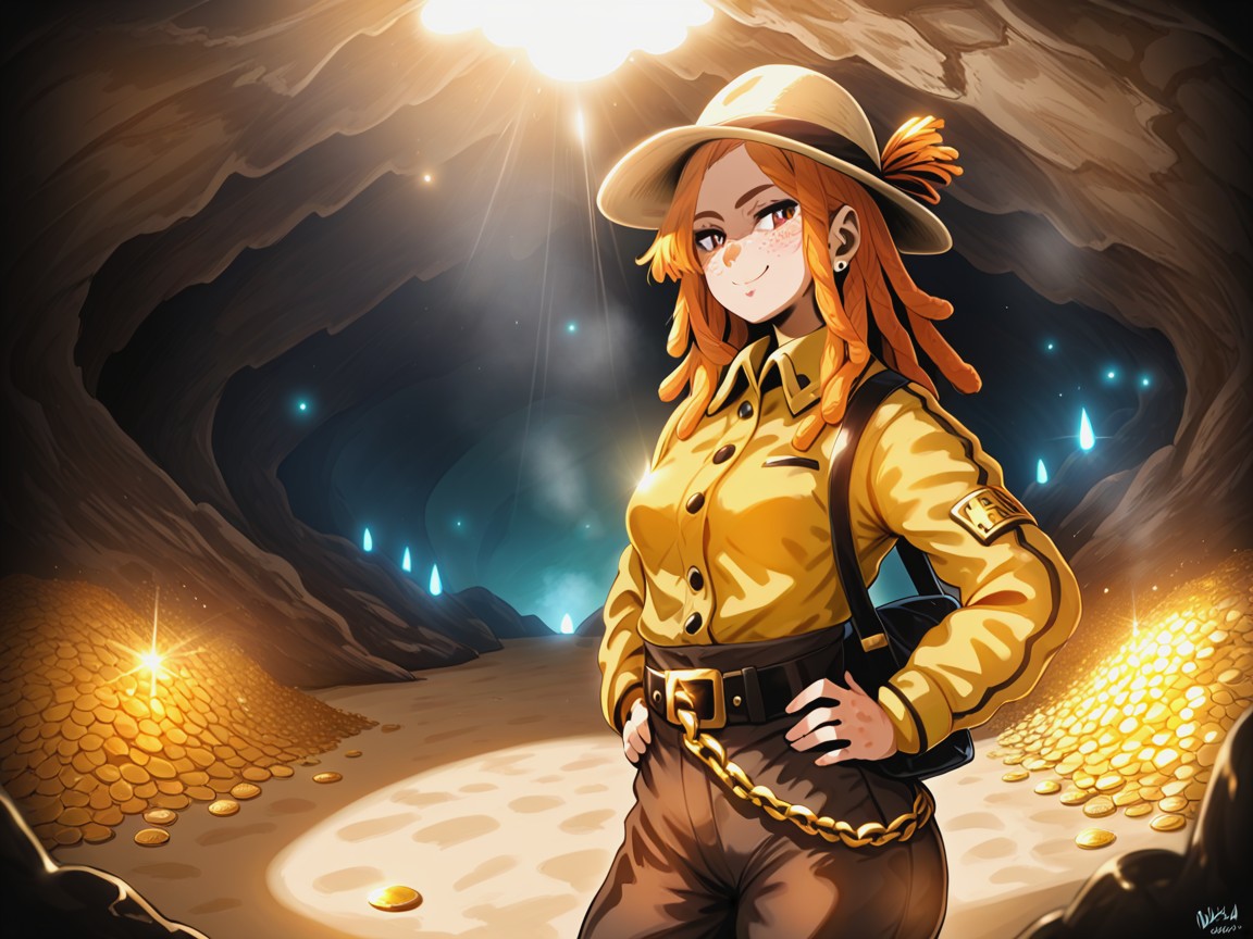 Pelo Pelirrojo, Tan Explorer Hat, Lens Flare Hentai IA