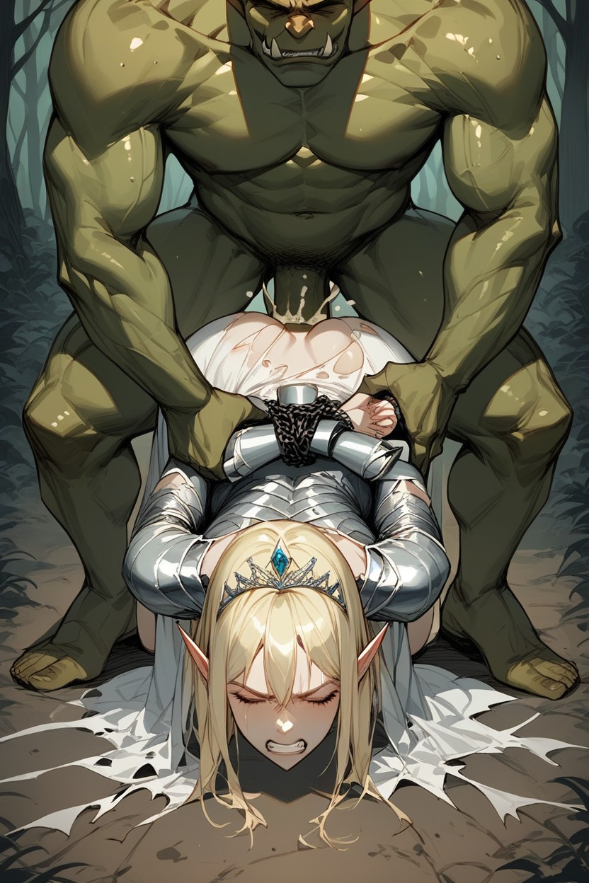 Crazy Orc, Arms Chained, Huge Cock Hentai AI Porn