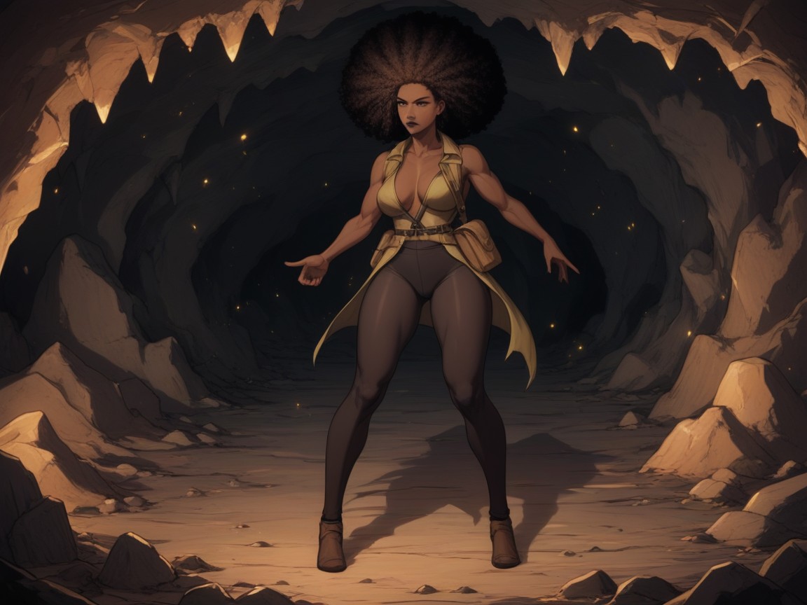 1 Person, Cave Location, Open Clothes Latina AI Porn