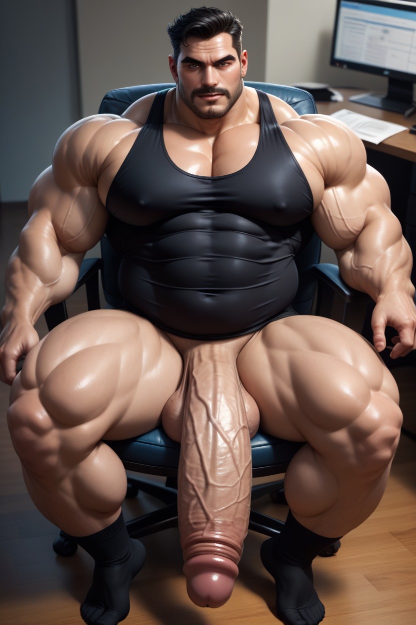 Big Floppy Penis, Smoothe Skin, Huge Pillowy Pecs AI Gay Porn