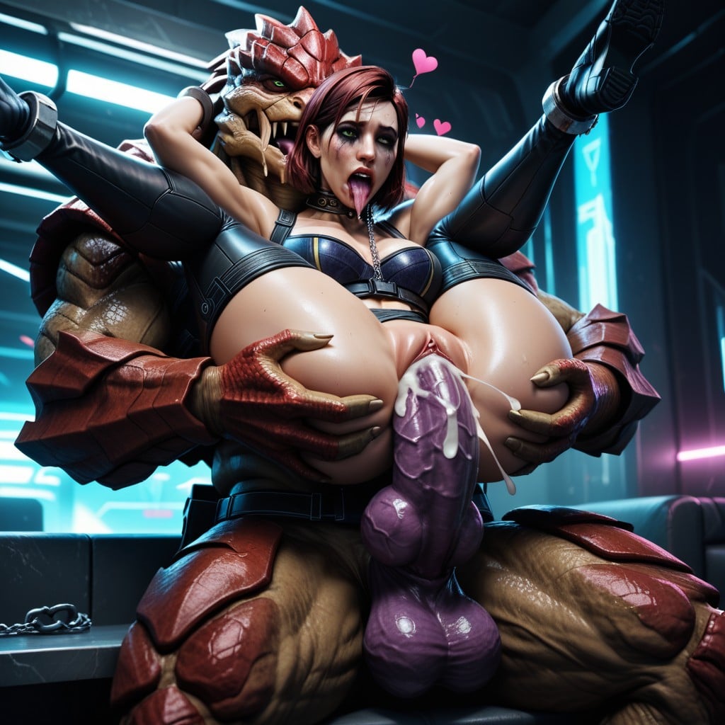 Large Steel Collar, Spiky Penis, Rear View Hentai AI Porn