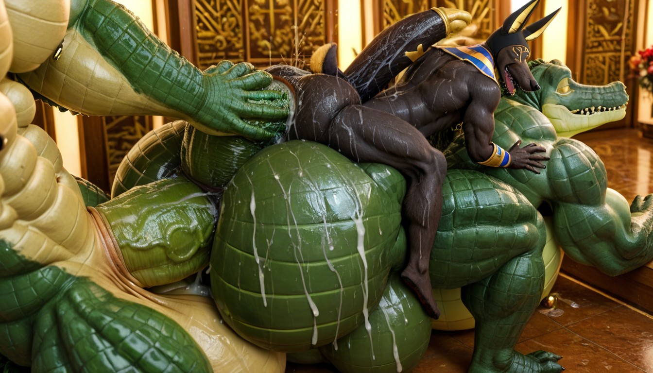 Uhd, Anubis Is Threaded Anally By Colossal Cock, Hyper Cum Out Of Ass AI Gay Porn
