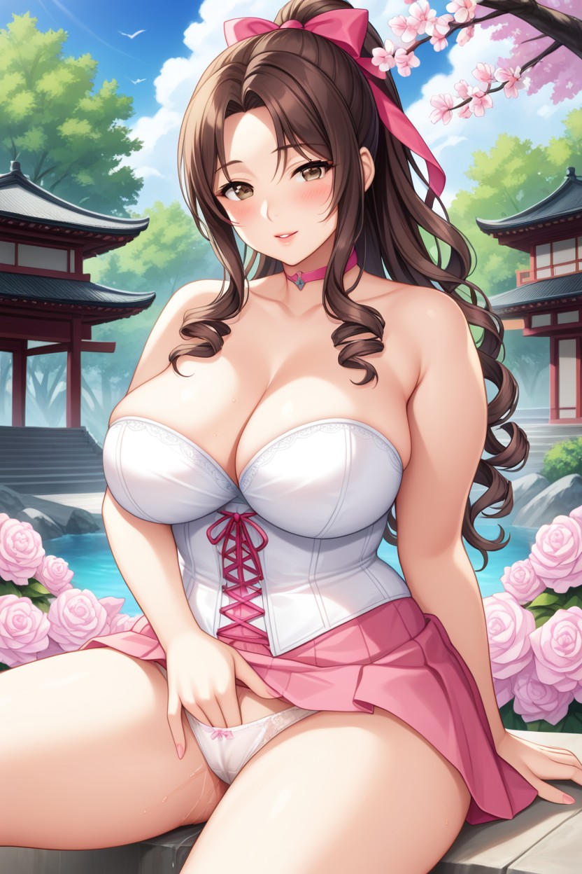 Medium Perky Breasts, Curly, Sitting Down Hentai AI Porn
