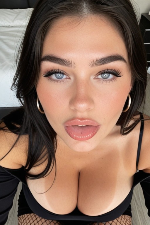 Colossal Breasts, Near The Wall, Naked Breasts AI Porn