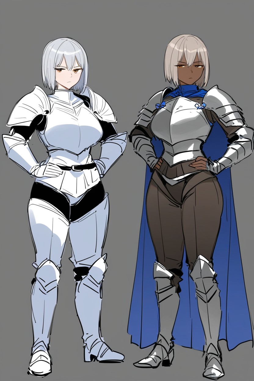 Clothed In Armor, Large Ass, Looking Away Hentai AI Porn