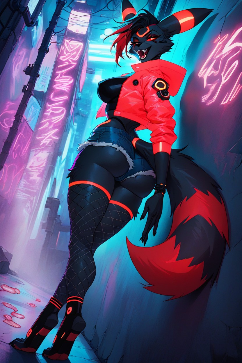 Booty Shorts, Toeless Socks, Beautiful Furry AI Porn