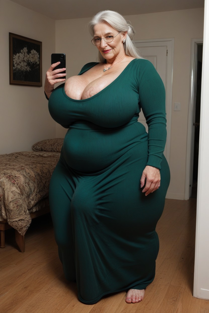 Dress, Grinning, Big Belly AI Porn