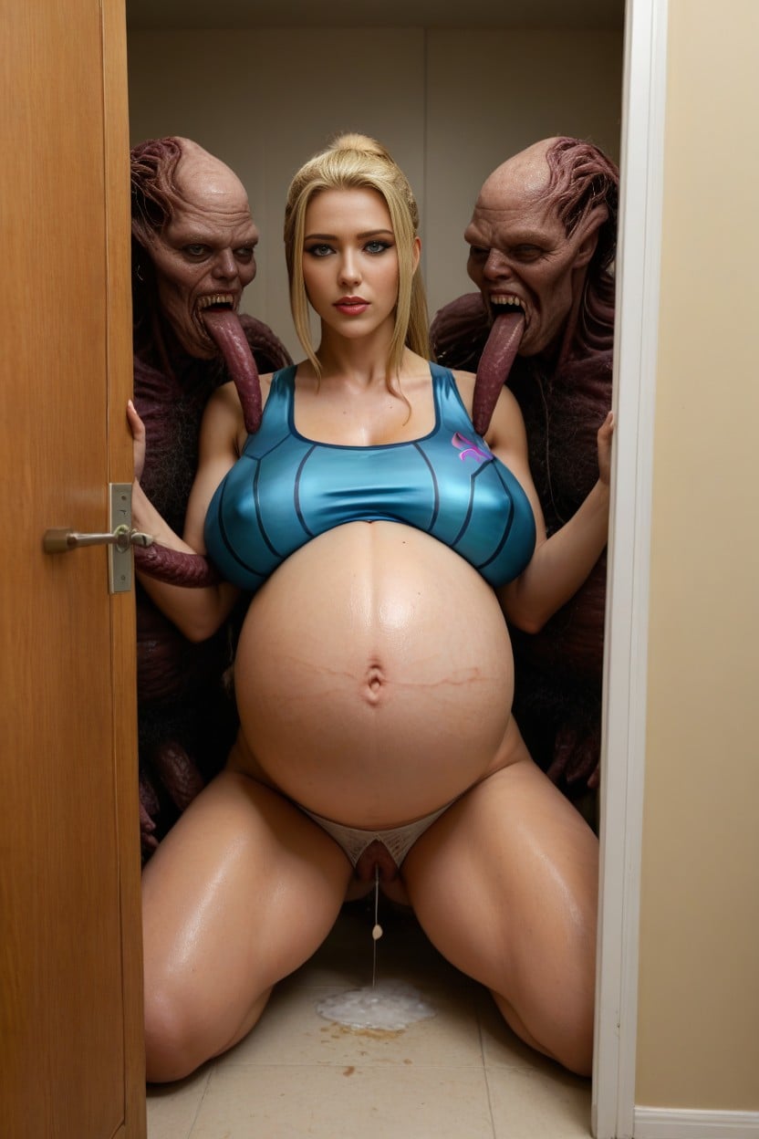Hyper Bloated Pregnant Belly, The Lives In Pussy, Veiny Breasts AI Porn