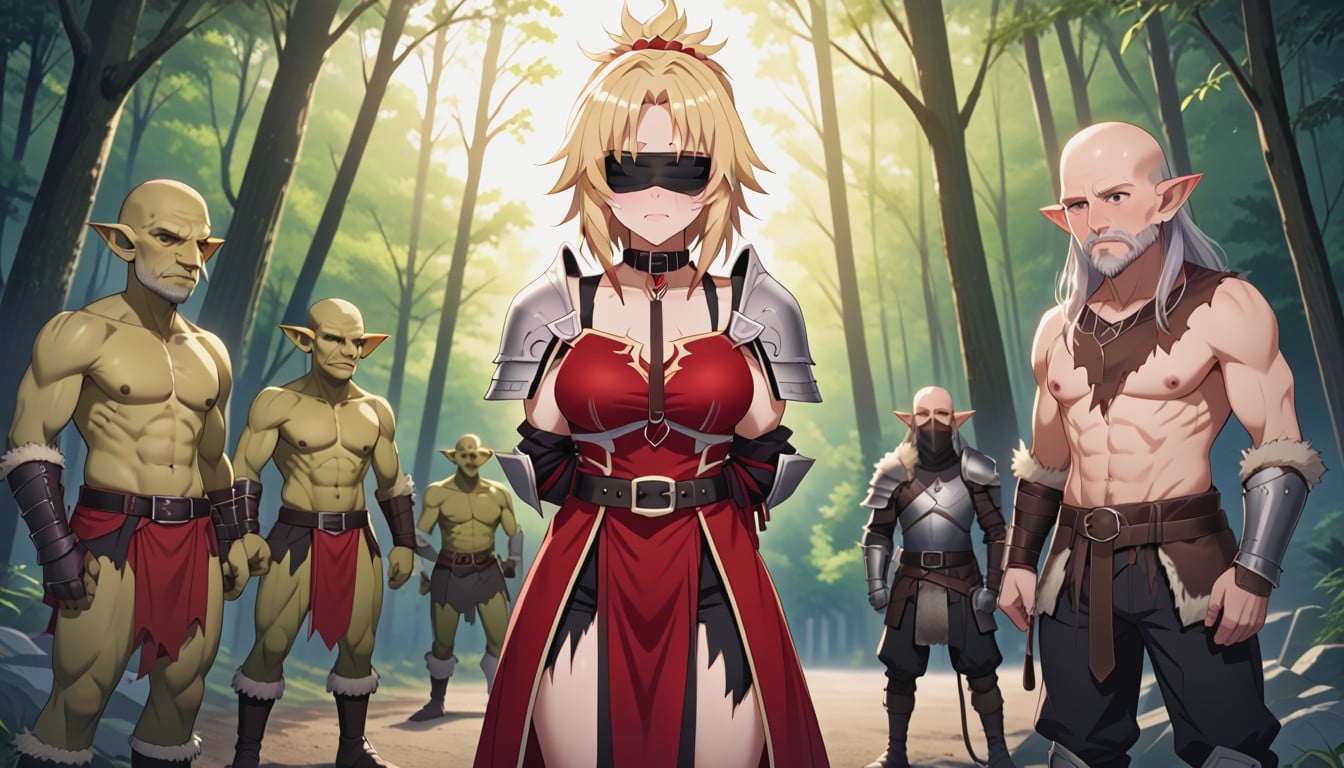 Blindfold, Standing, Bald Goblin Hentai AI Porn