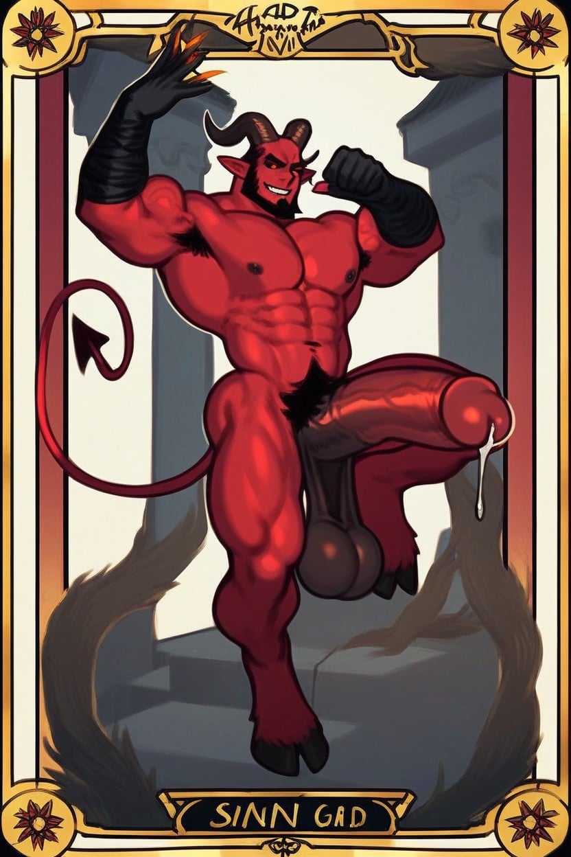 Demon Horns, Standing, Demonic Smile AI Gay Porn