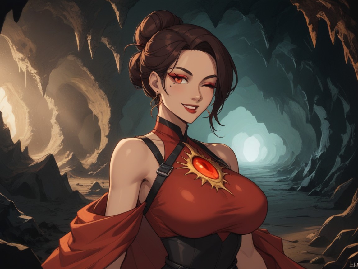 Modern Setting, Breast Implants, Rocky Outcrop Latina AI Porn