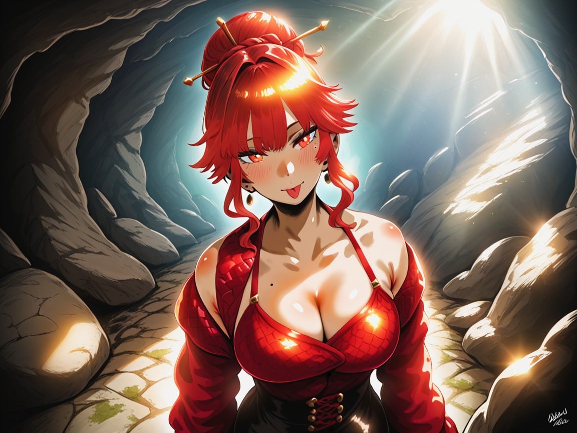 Latina, Vibrant Saturated Colors, God Rays Hentai AI Porn