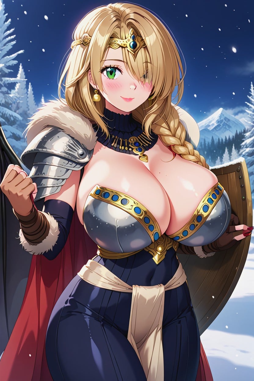 Huge Dragon Wings, Red Lipstick, Hair Covering One Eye Hentai AI Porn