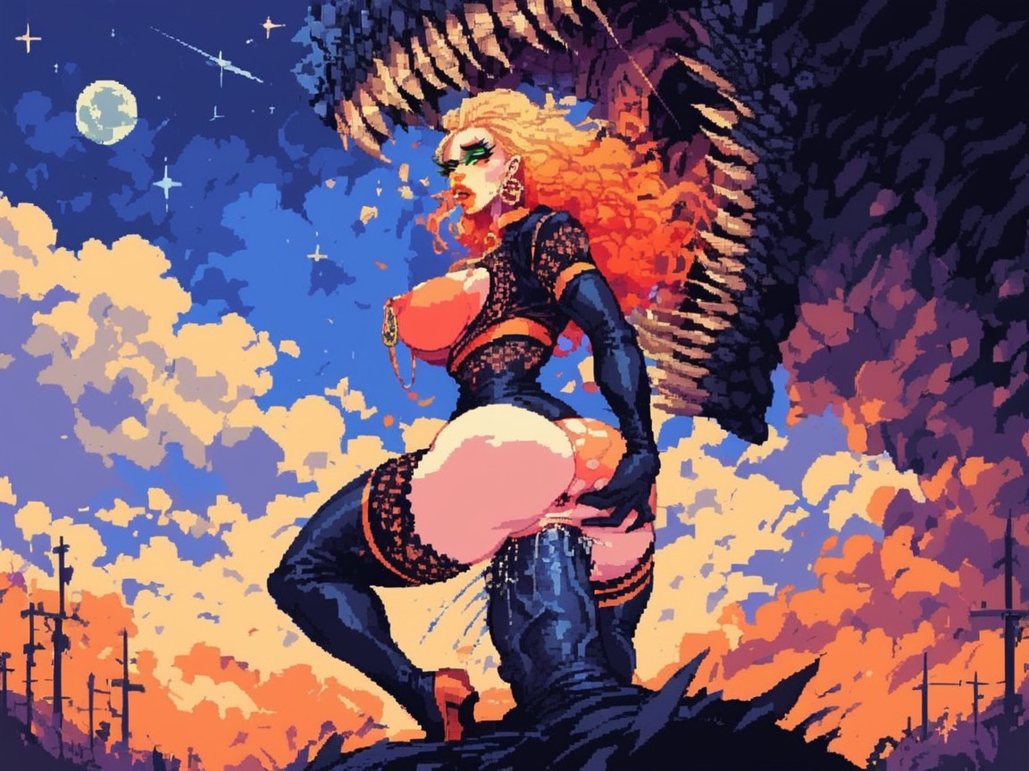 Planets, Top Down, Orange Choker AI Porn