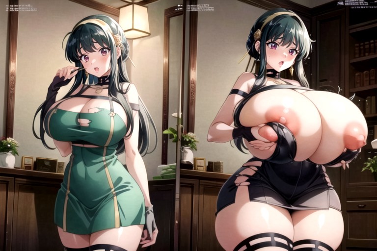 Gothic, Hyper Mega Fat Ass Expansion, Hyper Fat Thick Curvy Fuller Figured Asian American College Woman Hentai IA