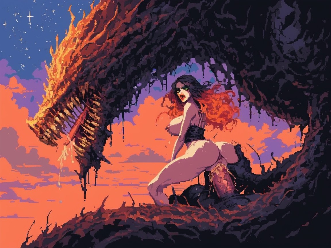Spead Legs Sex, Orange Lip Gloss, Rear View AI Porn