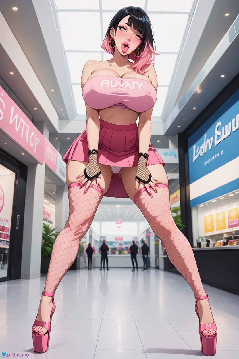 Hands On Thighs, Many Tattoos, Big Lips Hentai AI Porn