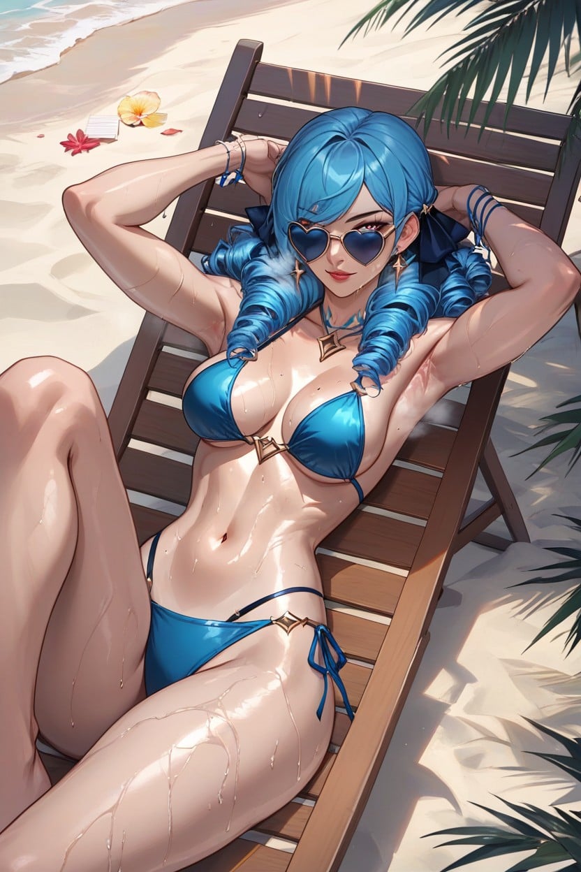 Clevage, Accurate Anatomy, Sunbathing Hentai AI Porn
