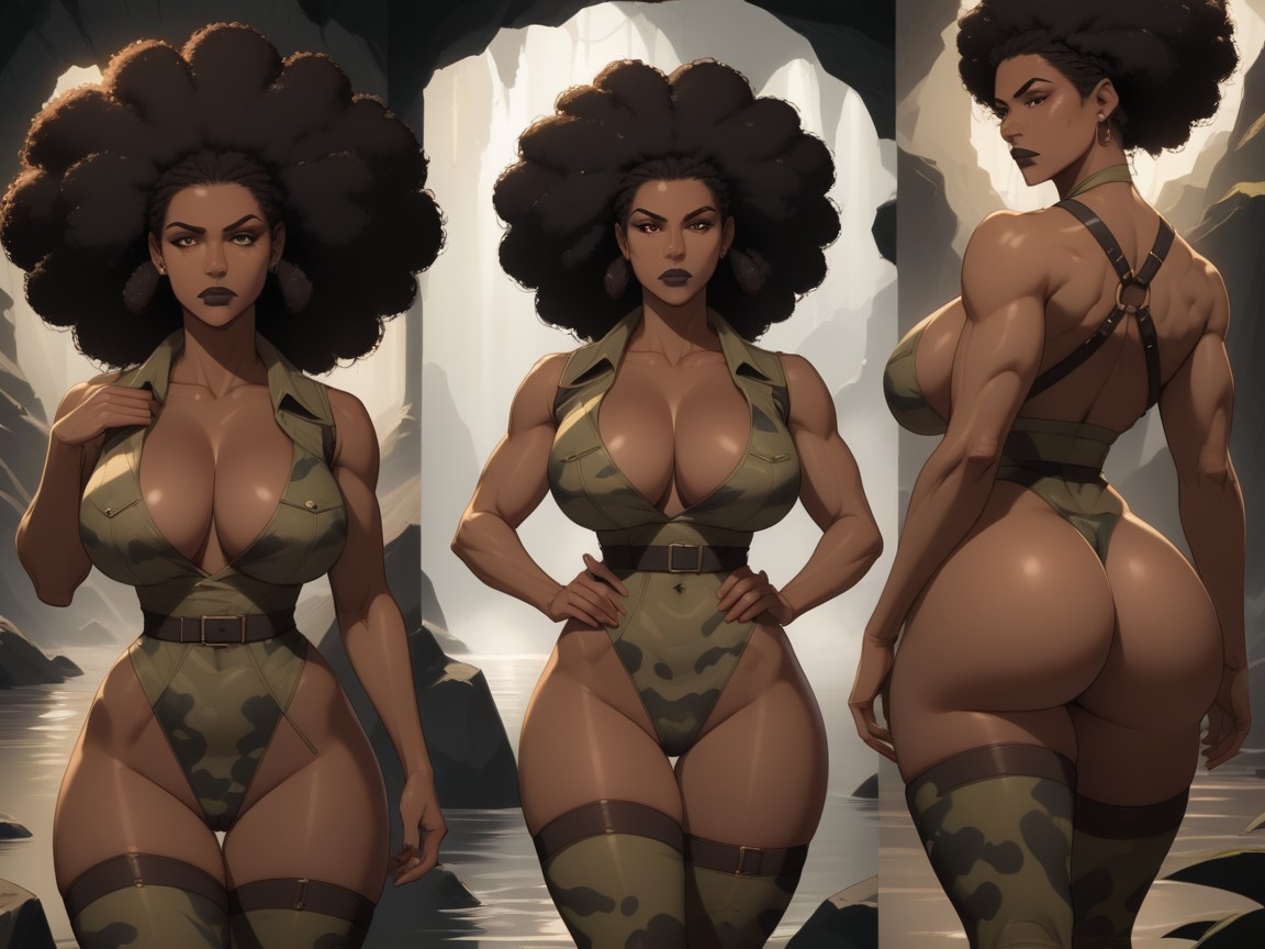 Partial Lighting, Low Light Contrast, Afro Latina AI Porn