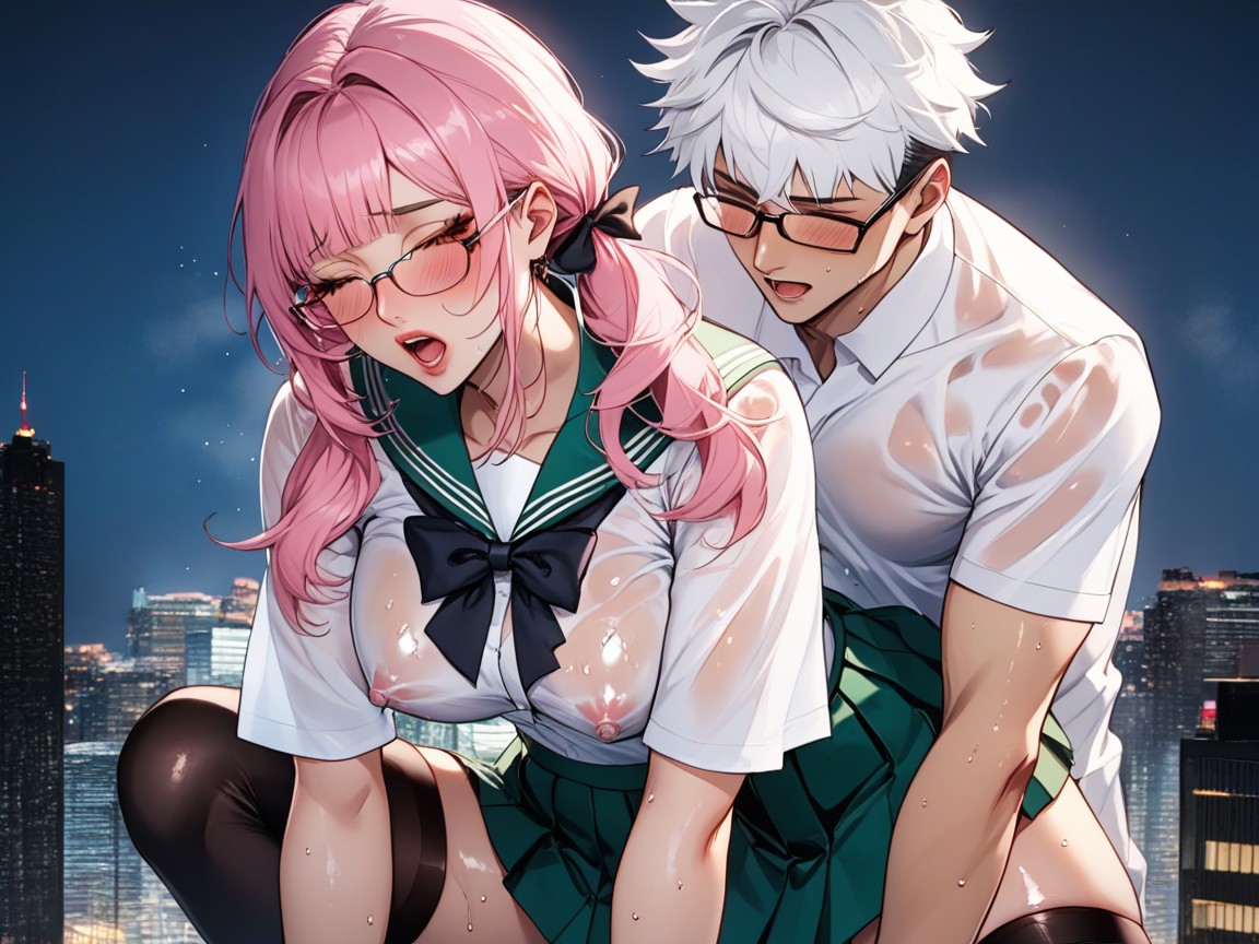 Night, Futuristic Japanese Cityscape, 25+ Hentai AI Porn