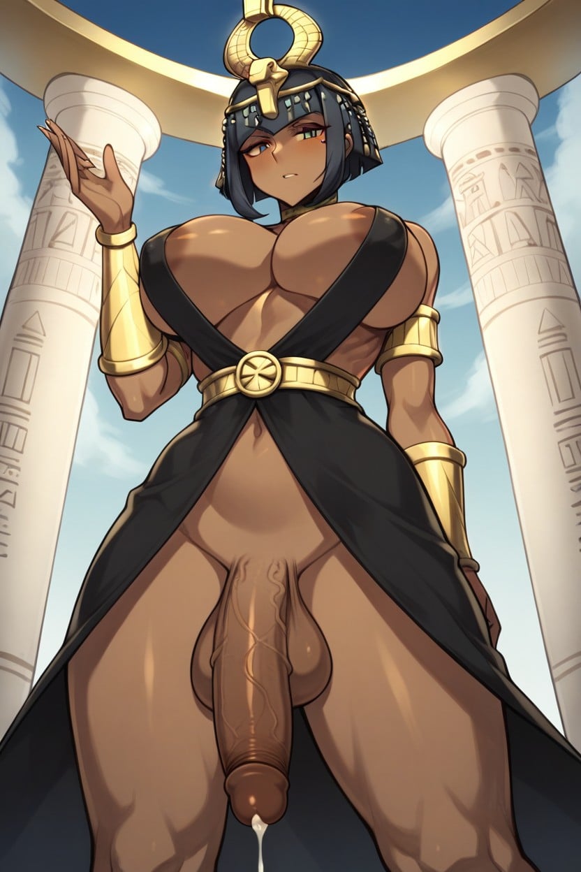 Dark Brown Skin, Head Piece, Exposed Breasts Hentai AI Porn
