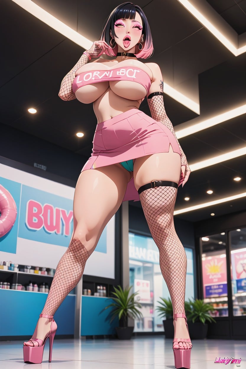Disney Eyes, Many Tattoos, View Between Legs Hentai IA
