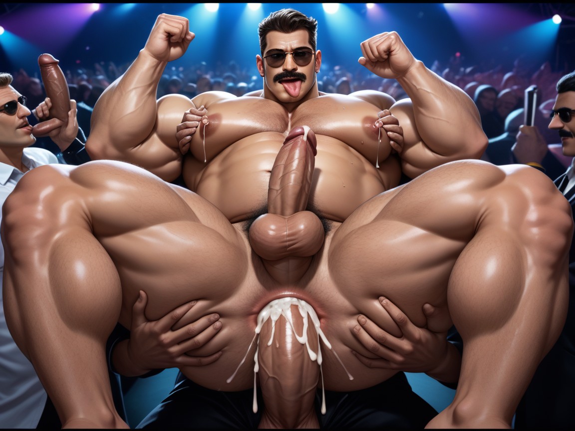 Extreme Hyper Boobs, 갱뱅, 무대에서 게이 AI 포르노