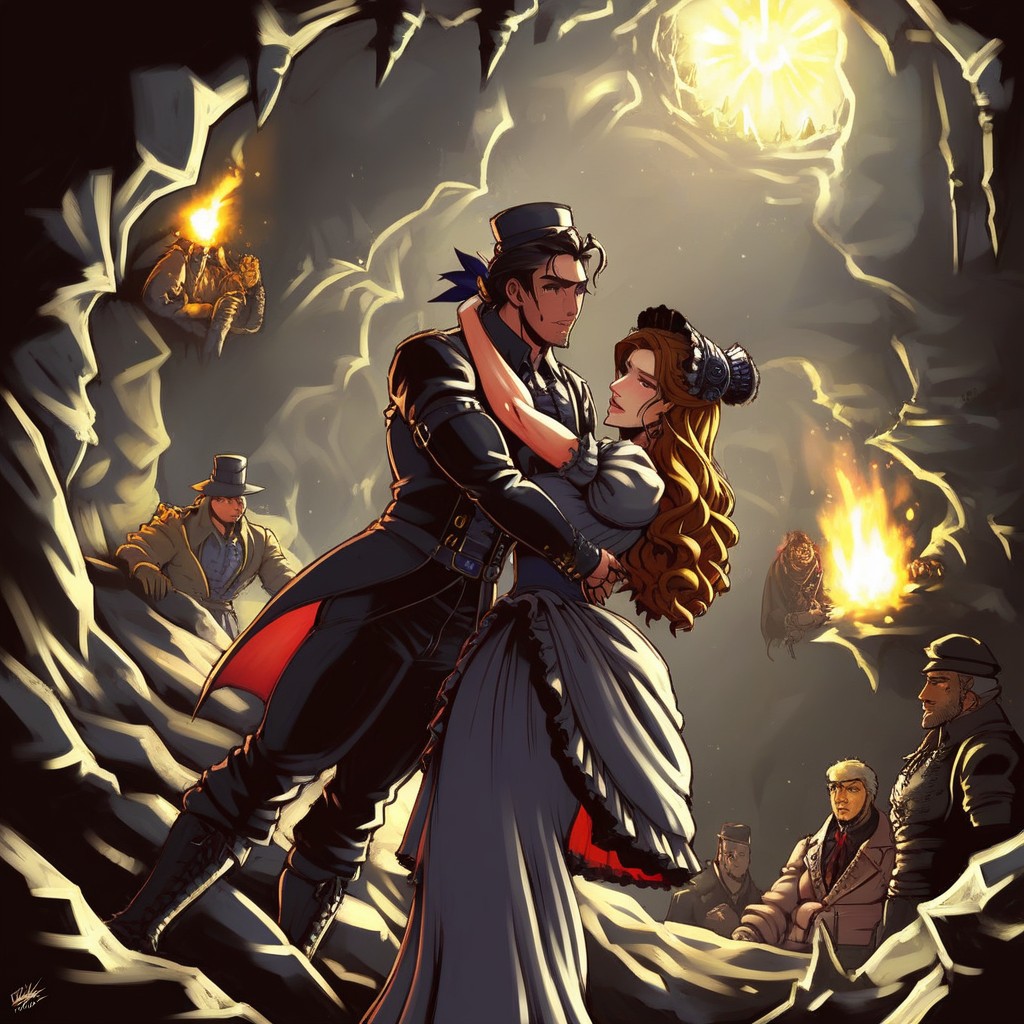 In A Cave, Tweed Jackets, Dim Cave Environment AI Porn