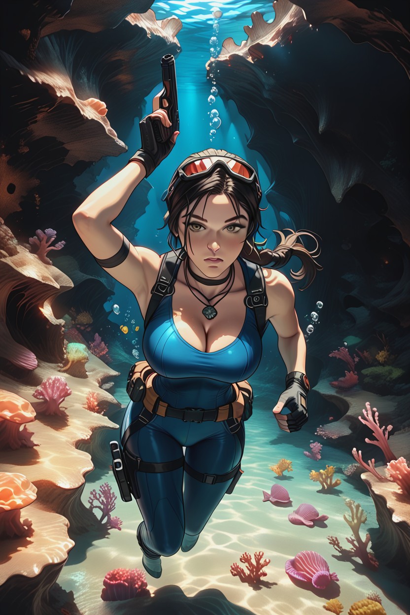 Mayan Bas-reliefs, Dark Cave, Fingerless Gloves Hentai IA