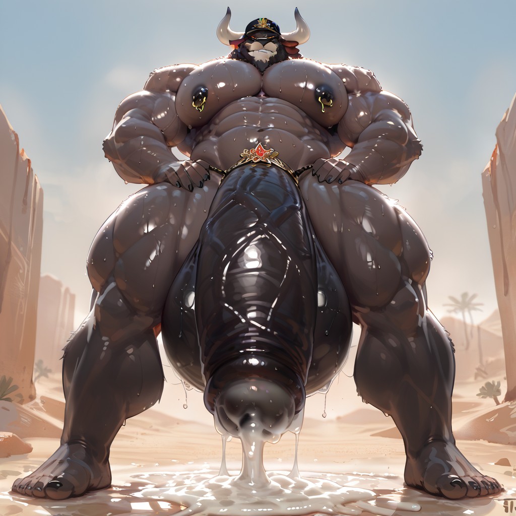 Have A Beard, Veiny Cock, Huge Muscular ファーリーAIポルノ